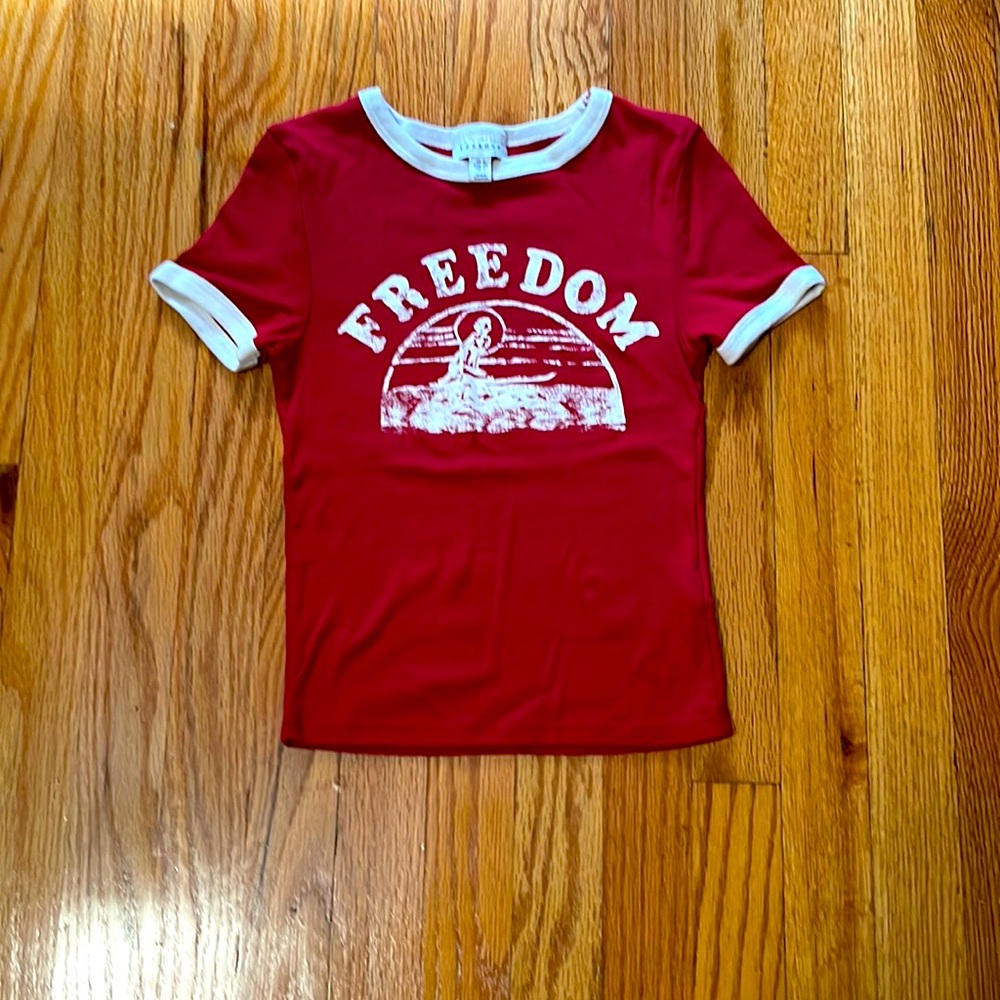 Top shop, beauty, freedom, shirt, US size 2 rare find